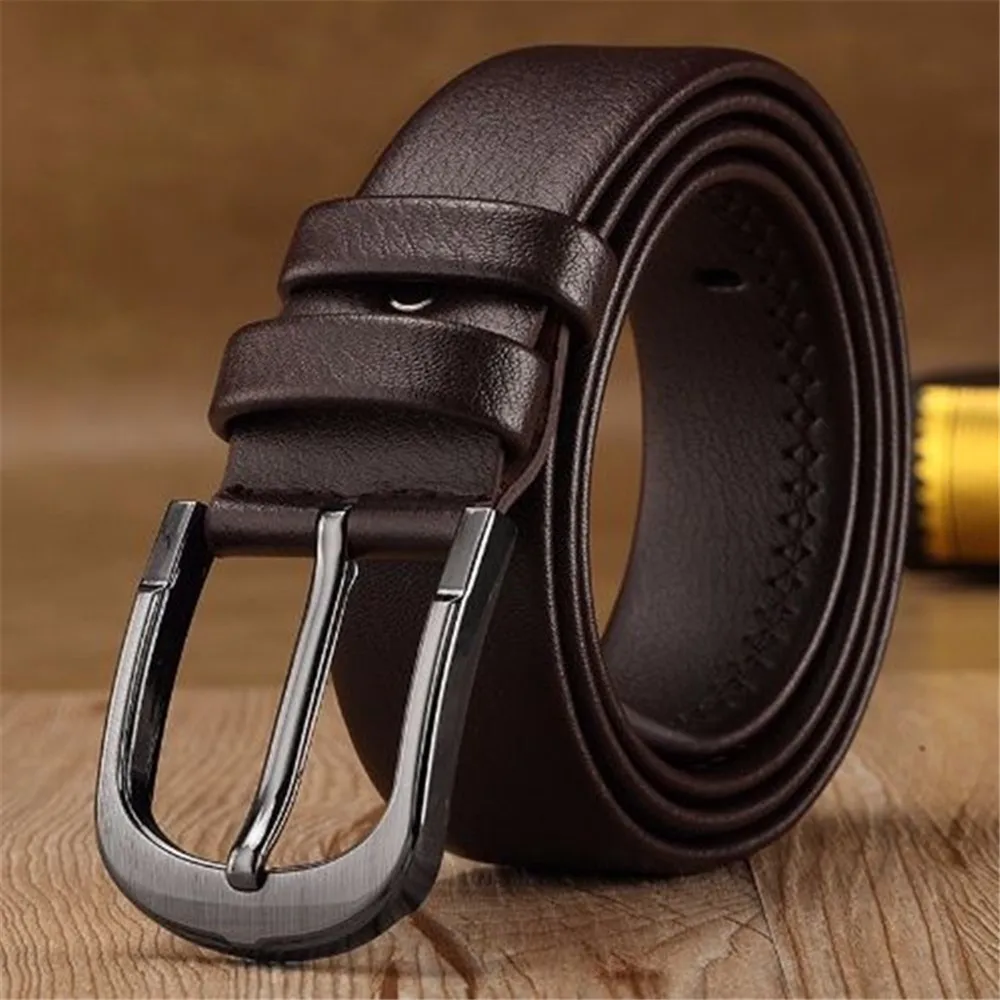 

New Style Men's Needle Buckle British Retro Style Simple Fashion All-match Alloy Pu Lether Buckle Belt Adjustable Business Belts