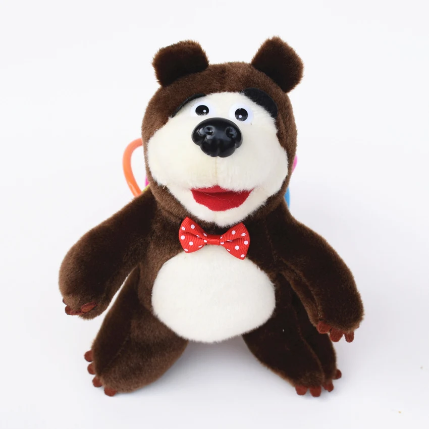 bear 2 22-30 см Маша и медведь плюшевые игрушки из русского аниме pp чучело из хлопка Животные Кукла День рождения Рождество день детей подарок для детей - Цвет: bear 2