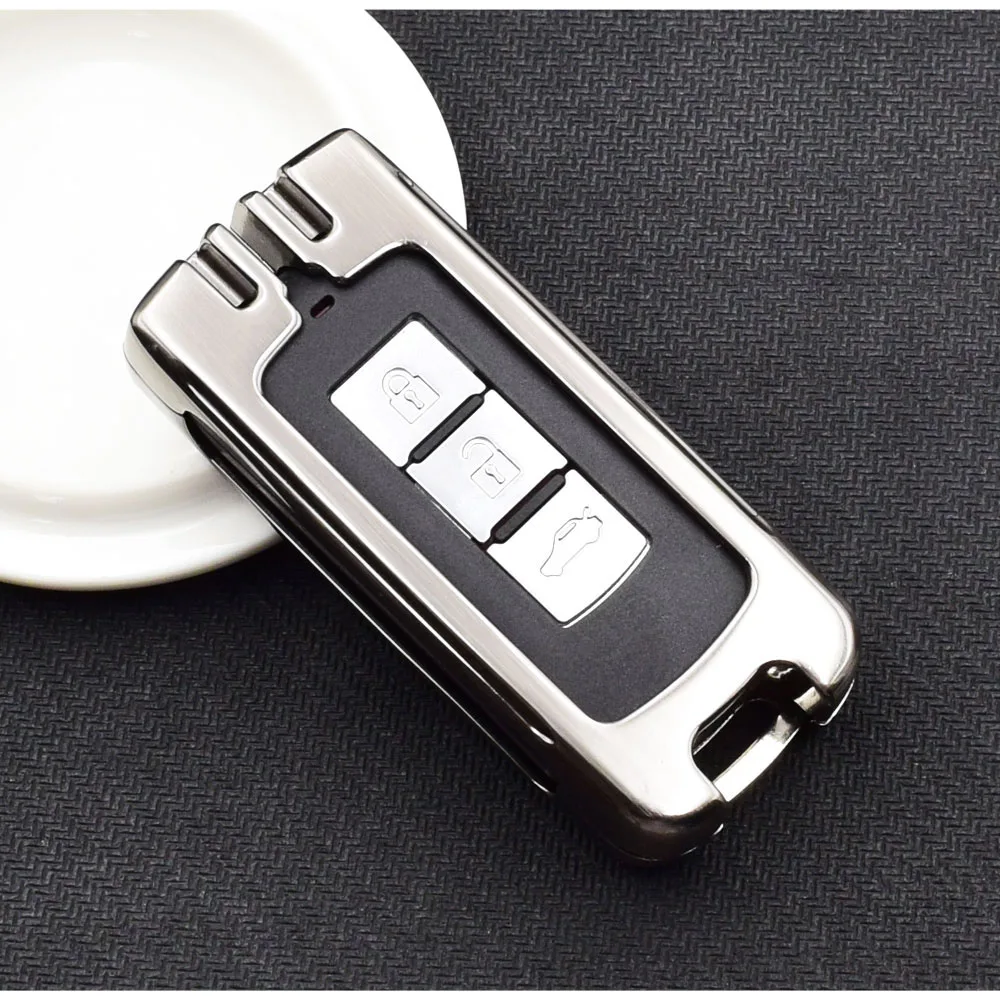 Брелок для ключей из цинкового сплава Mitsubishi Outlander Lancer 10 Pajero Sport ASX RVR L200 Smart Remote Fob Cover