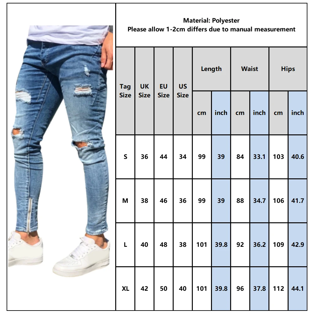 Мужские винтажные джинсы со средней посадкой рваные уличные мужские на молнии