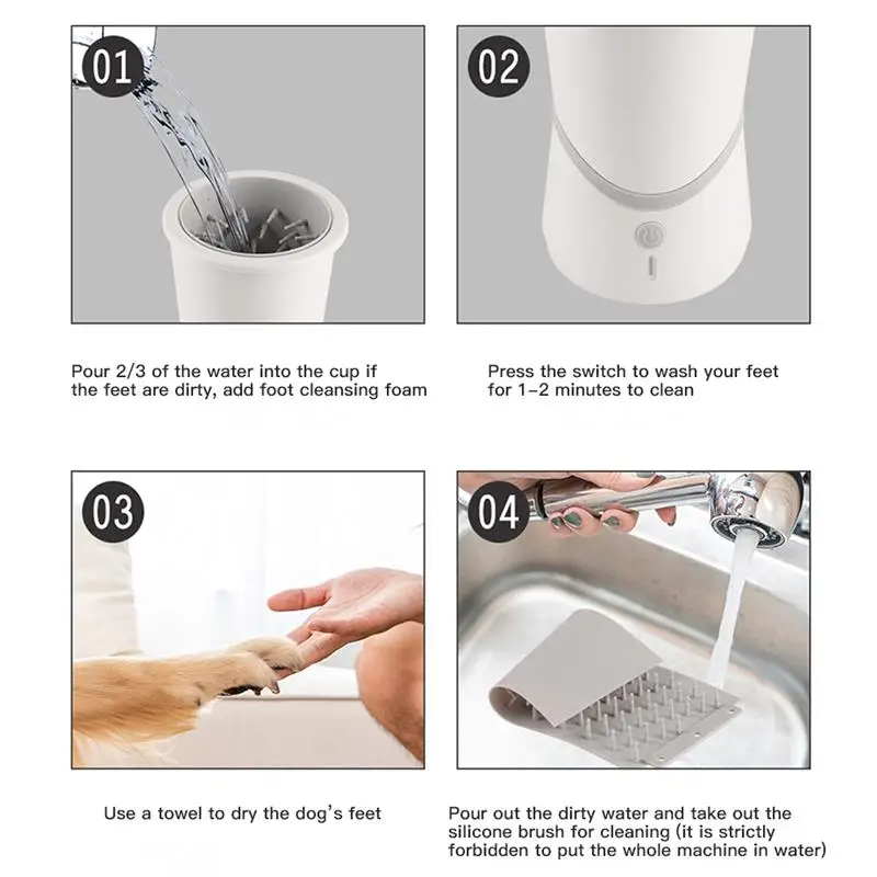 Собака приспособление для очистки лап чашки Портативный ПЭТ быстро мыть грязные