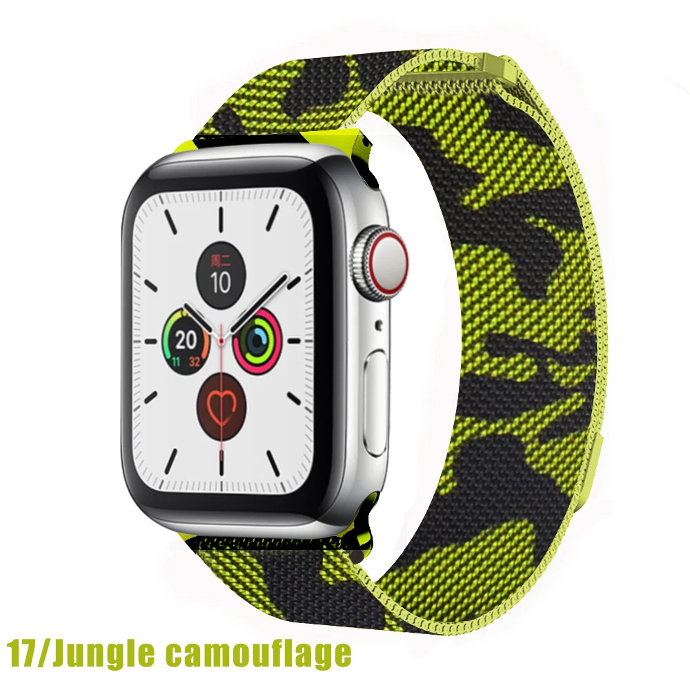 Jungle Миланская петля для apple watch серии 1 2 3 4 5 ремешок для iwatch ремешок из нержавеющей стали магнитная пряжка 38 мм 40 мм 42 мм 44 мм браслет - Цвет ремешка: Jungle