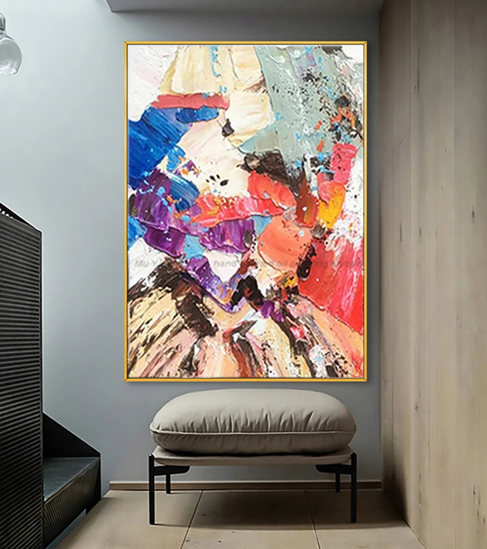 Ручная роспись красочная тяжелая картина маслом на холсте декоративные картины