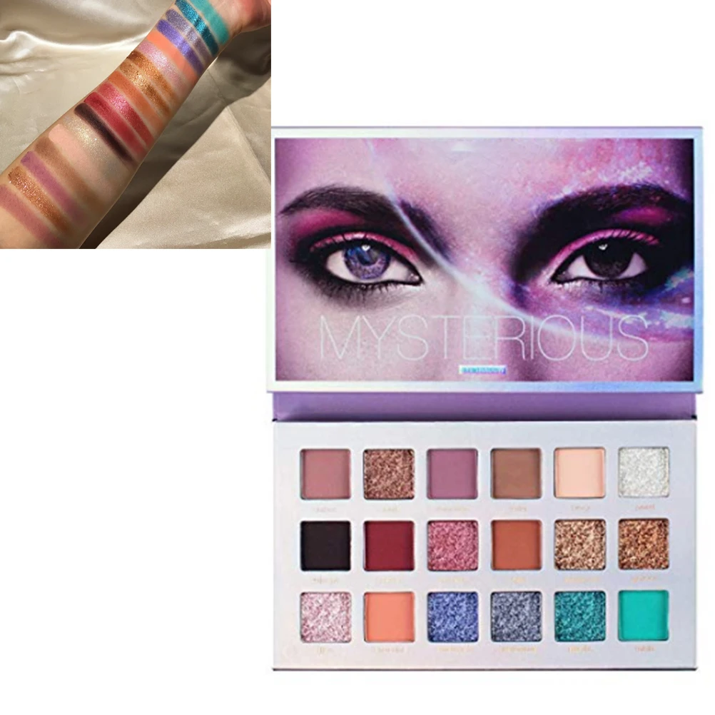 

Палитра теней для век, 18 цветов, стойкие, мерцающие, матовые, блестящие тени для век, Косметика для макияжа, тени для век