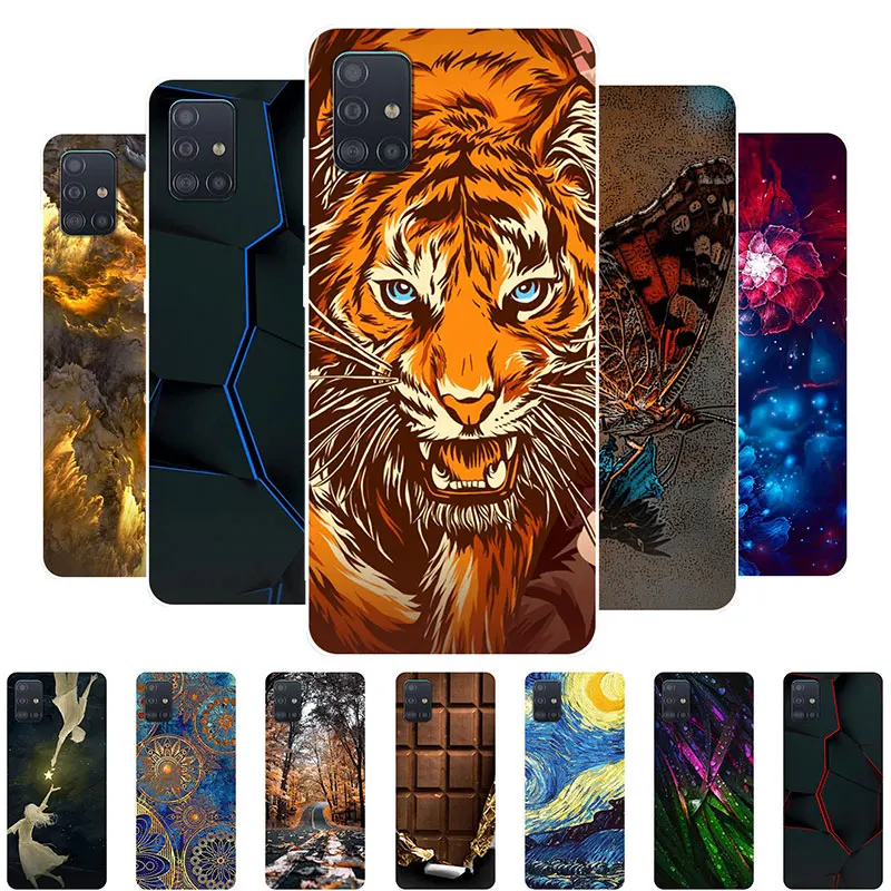 

For Samsung A51 Case Soft TPU Tiger Back Cover Case For Samsung Galaxy A51 Silicone Case Funda for Samsung A71 A51 2019 Case