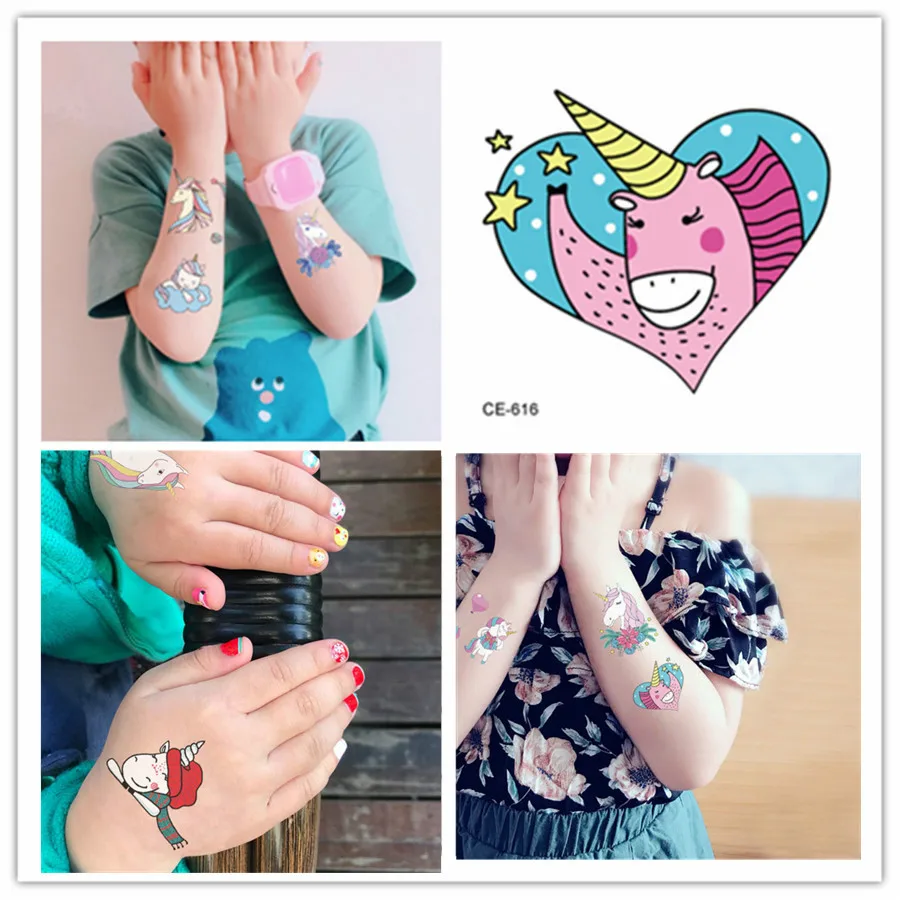 5 листов цветных красивых мультяшных единорогов наклейки для ногтей Цветные