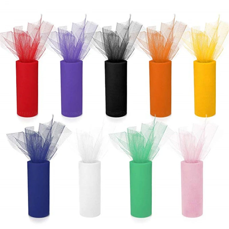 15 см * 22 м тюль рулон красочные отвесные DIY органза ткань для свадебного украшения