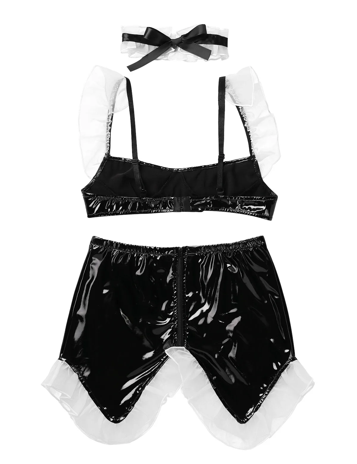 Женский костюм для косплея белая пикантная Кожаная Мини-юбка с чокером и