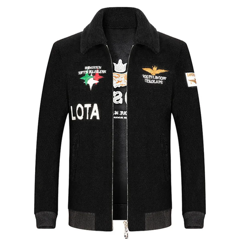 

New Winter Grain Sheep Shearing Men's Jacket Youth Short Men's Casual Warm Fur Coat