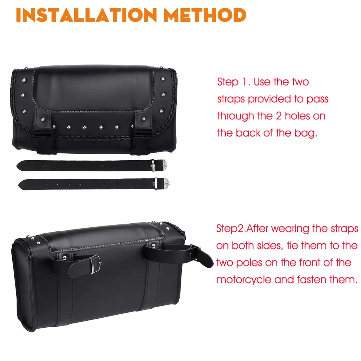 

Universal Motorcycle Saddlebag Model Side PU Leather Luggage Saddle Bag Storage Tool Pouch Waterproof
