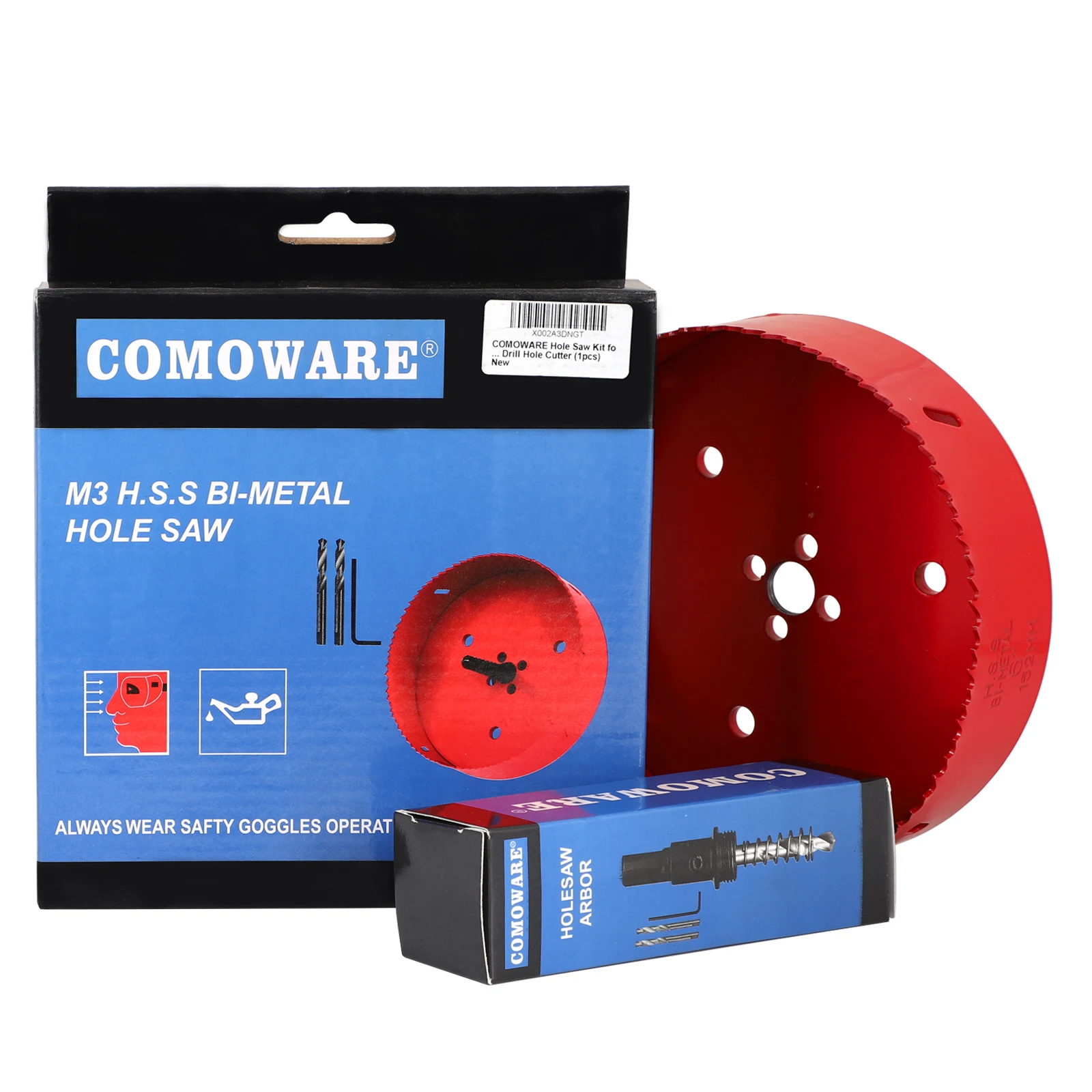 

COMOWARE 6 inch Cornhole Hole Saw Drilling Cutter for Making Cornhole Boards BI-Metal & Heavy Duty Steel Design 7/16'' Hex Shan