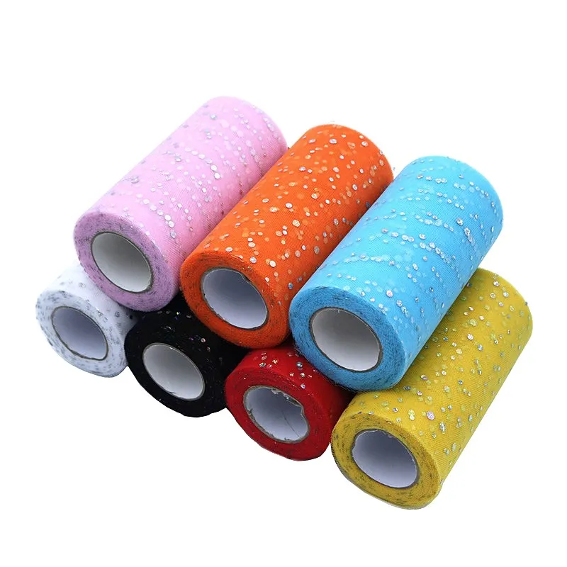 13 см * 25 ярдов блестящие лазерные блестки ткань тюль органза для свадебной