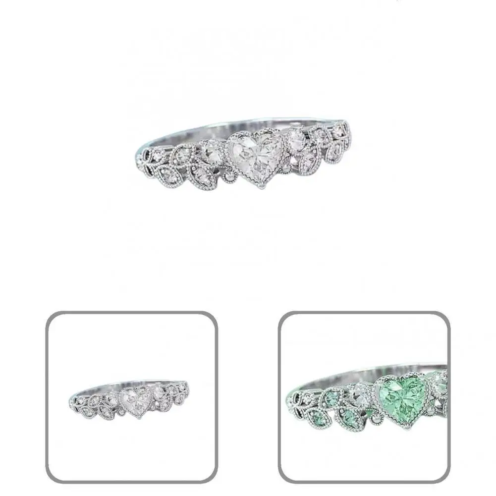 

Stylish Women Ring Heart Simple Sweet Electroplated Ring Finger Ring Engagement Ring