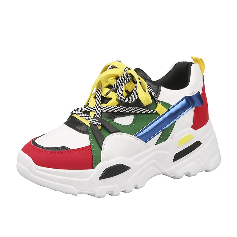 

Женские повседневные кроссовки на толстой подошве, разноцветные весенние кроссовки на платформе