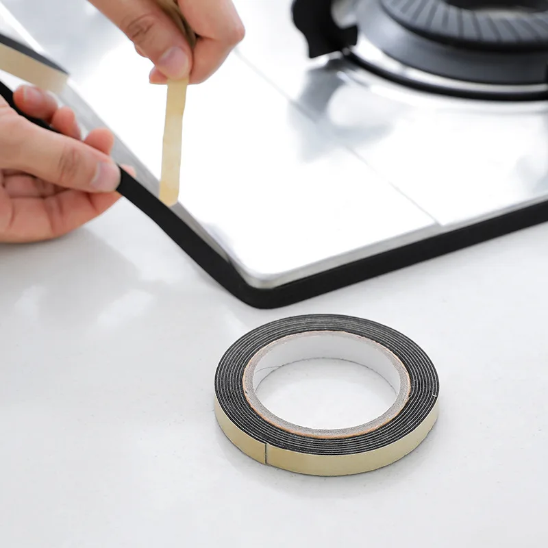 

3 Rolls (6 Meters) Cooktop Gap Adhesive Tape Door Window Seal Waterproof Black for Gap Sealing Adhesive Tape Kitchen Accessories