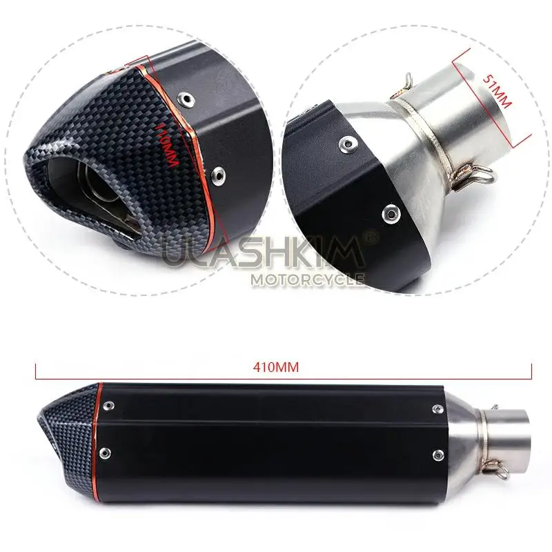 

Motorcycle Full Exhaust System Muffler Escape Slip On For YAMAHA XG250 XT250 Modified Contact Middle Pipe Adapter Connect