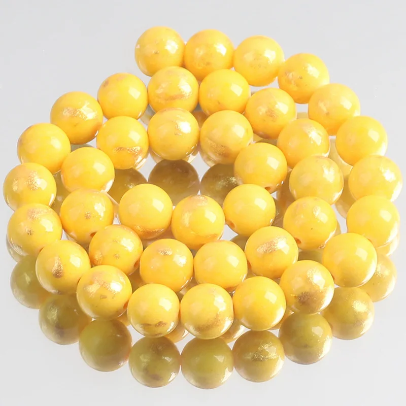 

Yellow Lapis Lazuli Jades Stone Beads Round Loose Spacer Beads For Jewelry Making DIY Bracelet Accessories 4/6/8/10/12mm 15”