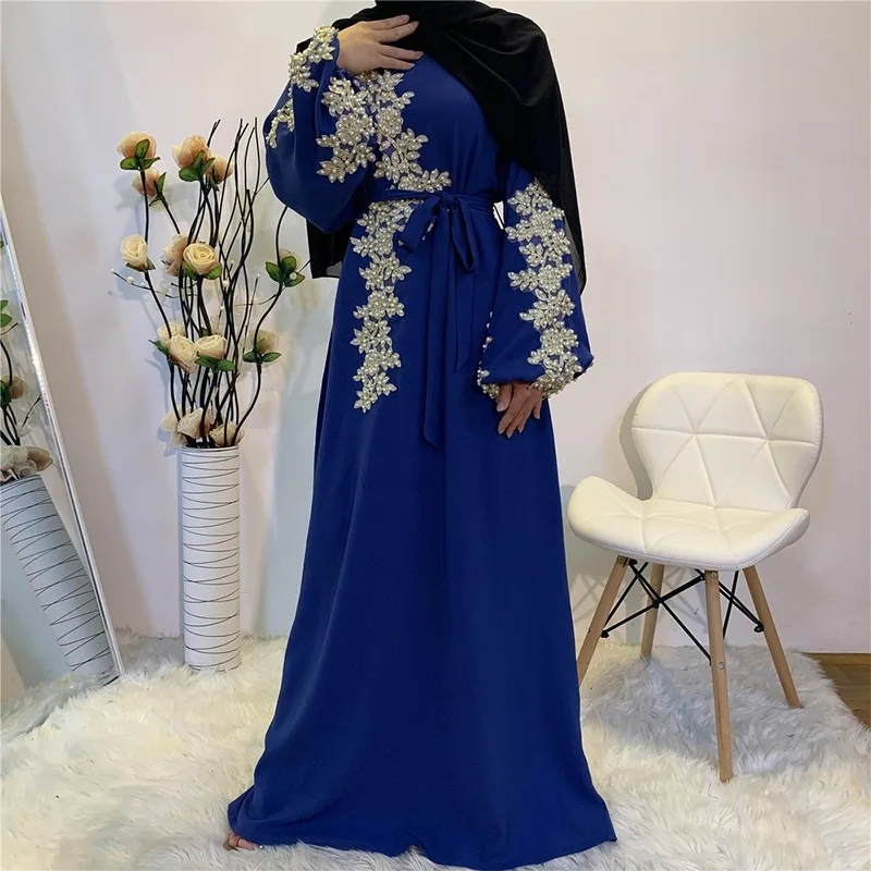 Женское платье, марокканский кафтан, джеллаба, мусульманский хиджаб длинное платье Абая из Дубая, мусульманское вечернее платье