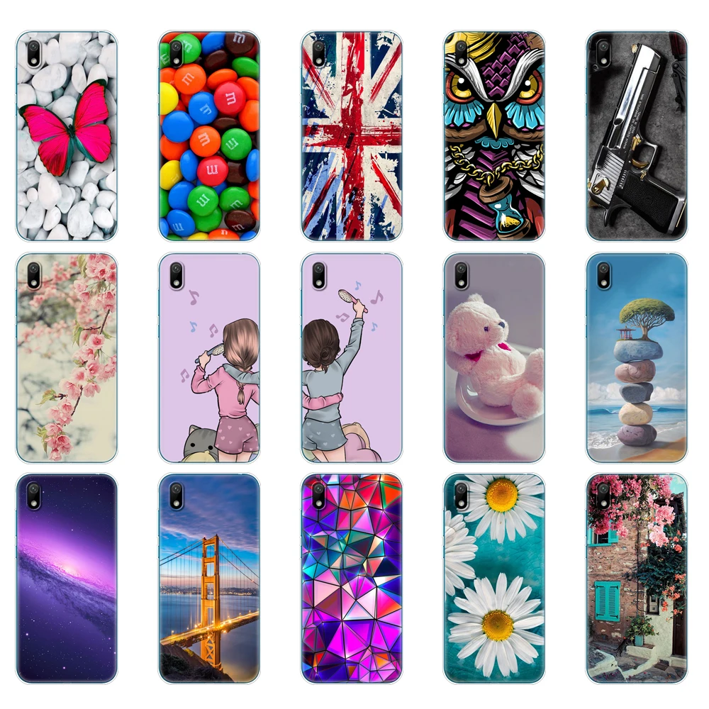 For Huawei y5 2019 Case bumper Silicon TPU back Soft Phone Cover For HuaweiY5 Y 5 2019 coque bumper 5.71 inch Panda tiger cat