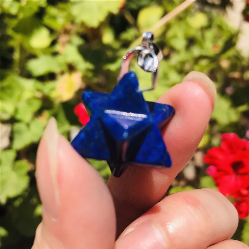 

Natural Crystal Quartz Merkaba Pendant Stone Pendulum Necklace Women Jewelry Amulet Mineral Ornaments Gift