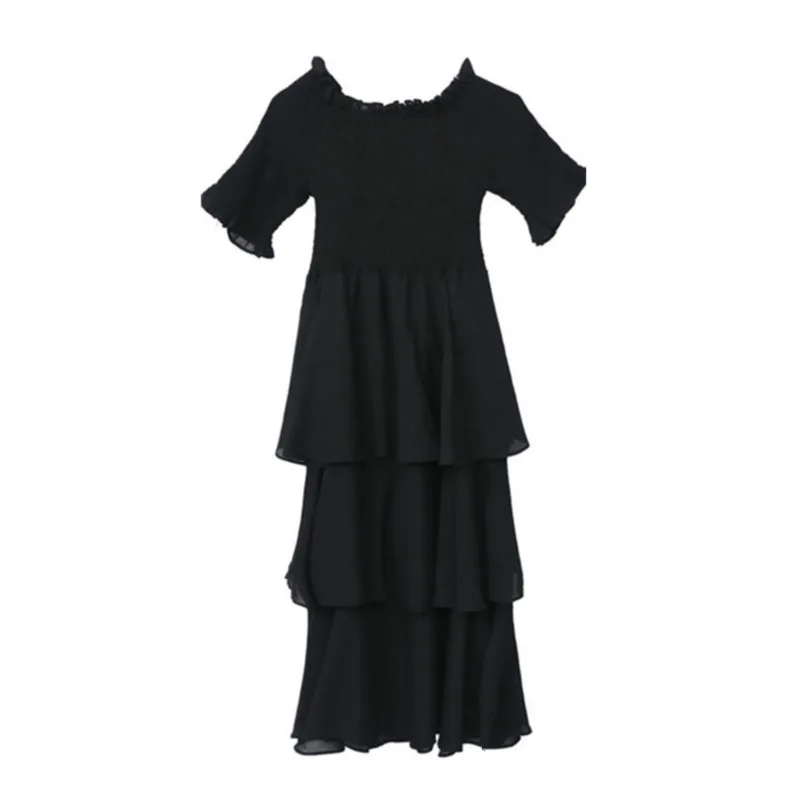 Шифоновое длинное сексуальное пляжное платье черного и красного цвета женское