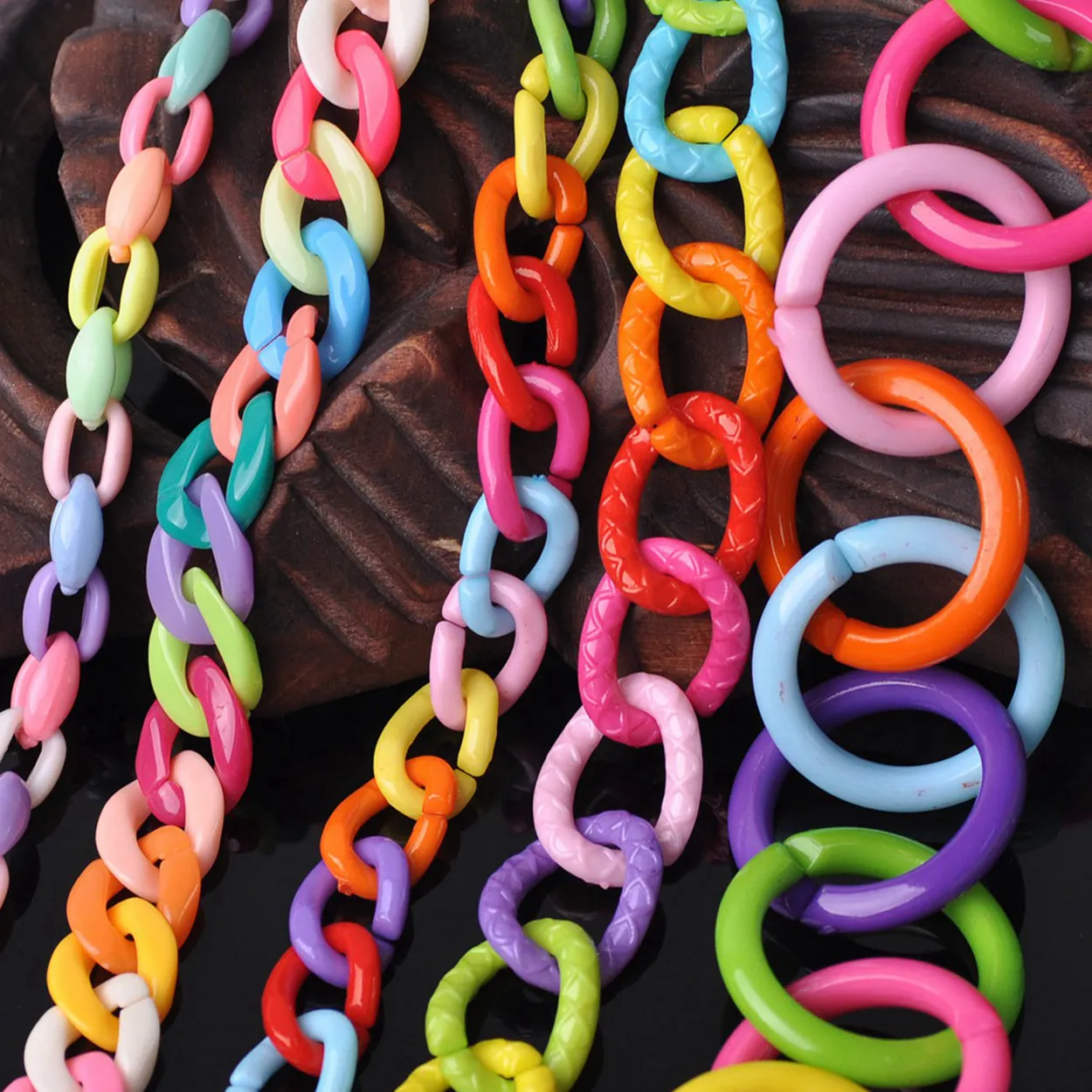 

Colorful Chunky Acrylic Open Chains Link Rings Connectors For Jewelry Making DIY