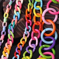 colorful chunky acrylic open chains link rings connectors for jewelry making diy