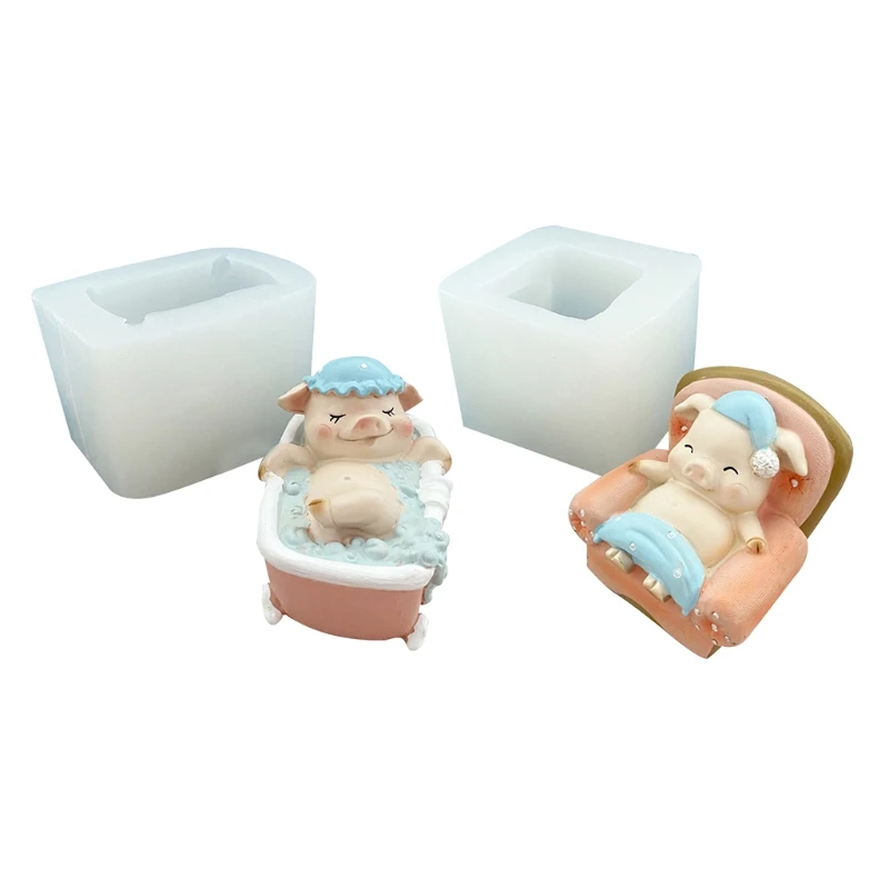 

2022 New Handmade Soft Silicone Soap Mold Creative Cartoon Pig Moulds Christmas Parties Decorative Accessories Resin Artworks