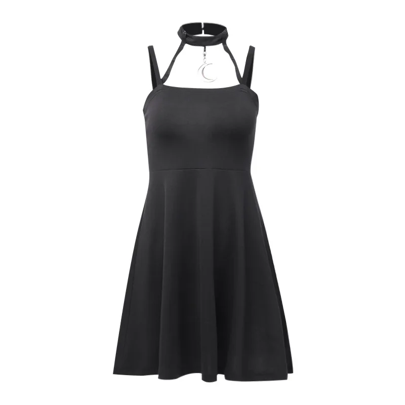 

The new 92199 gothic hanging knitted elastic comfortable neck personality dress skirt female backless dress all summer