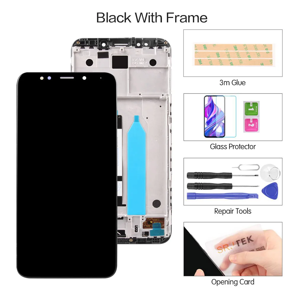 Black I with Frame 10-касаний 5,9" Дисплей для Xiaomi Redmi 5 Plus ЖК-дисплей Сенсорный экран с рамкой для Xiaomi Redmi 5 Plus ЖК-дисплей Snapdragon 625 - Цвет: Black I with Frame