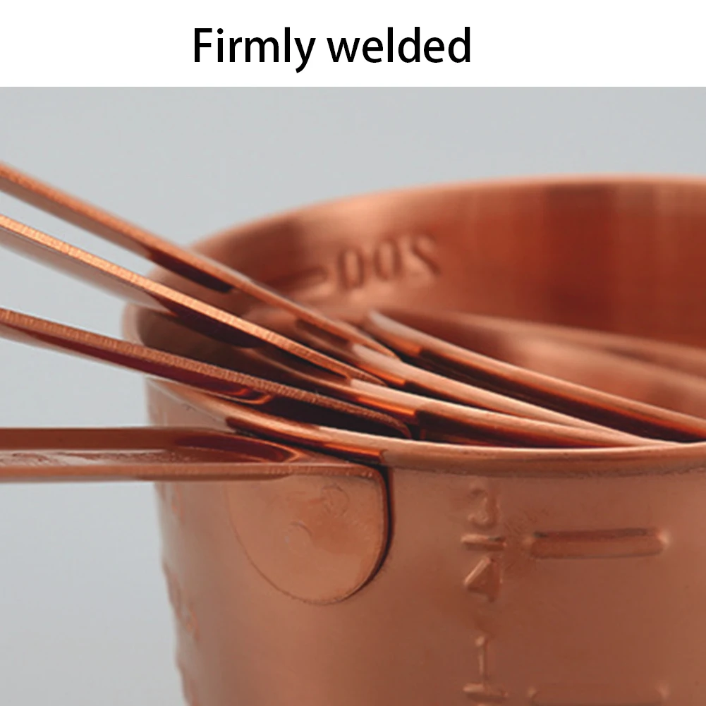 8 шт. набор мерных чашек и ложек из нержавеющей стали цвета розового золота