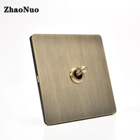 1 4 gang 2 way wall light toggle switch green bronze stainless steel panel dimmer rotary switch wall eu usb socket