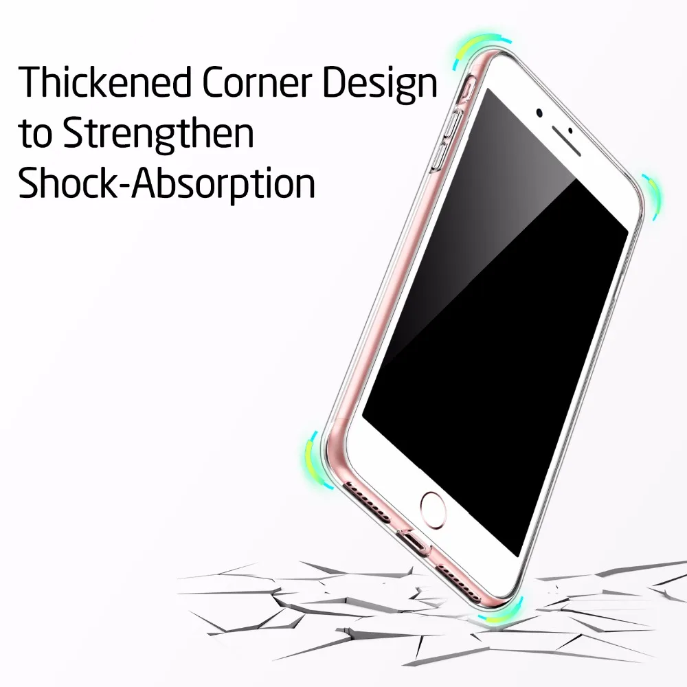 Чехол для iPhone 8/8 Plus, ESR Мягкий ТПУ бампер прозрачный чехол 0,8 мм ультра тонкий светильник Желейный чехол Чехол для iPhone8/8 Plus/7/7 P
