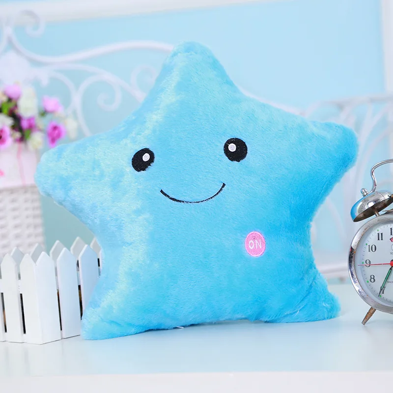 Blue Star VILEAD светодиодный мигающий PP хлопок мягкая плюшевая игрушка Смайлик Подушка для сна декоративные подушки для дивана - Color: Blue Star
