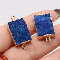 exquisite natural stone gem blue crystal bud connector pendant handmade diy necklace bracelet jewelry accessories gift making