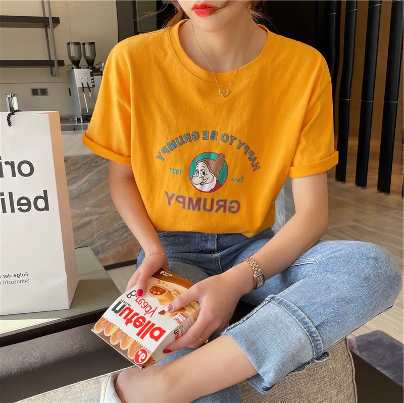 

White T-shirt Women's Short-sleeved Summer 2021 New Loose Round Neck Mid-length Inner Half-sleeved Top Ins Tide