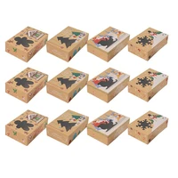 12pcs christmas cookie boxes with window holiday bakery treat boxes gift boxes for pastry candy party favors