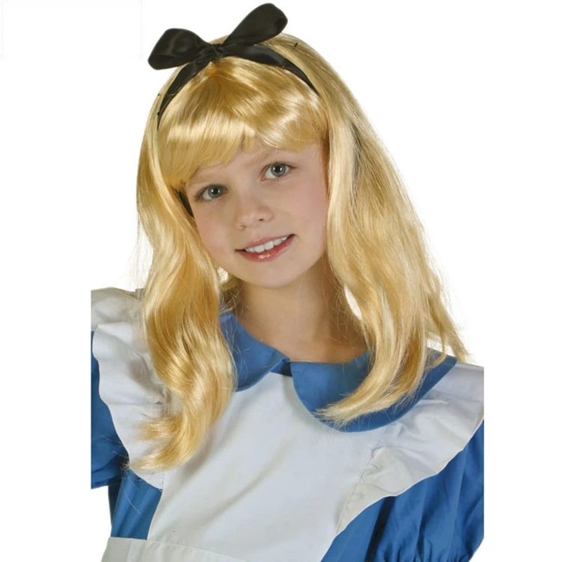 

Alice in Wonderland Alice Yellow Golden Cosplay Wig Straight Long Synthetic Hair Costume Party Halloween Party Wigs + Wig Cap