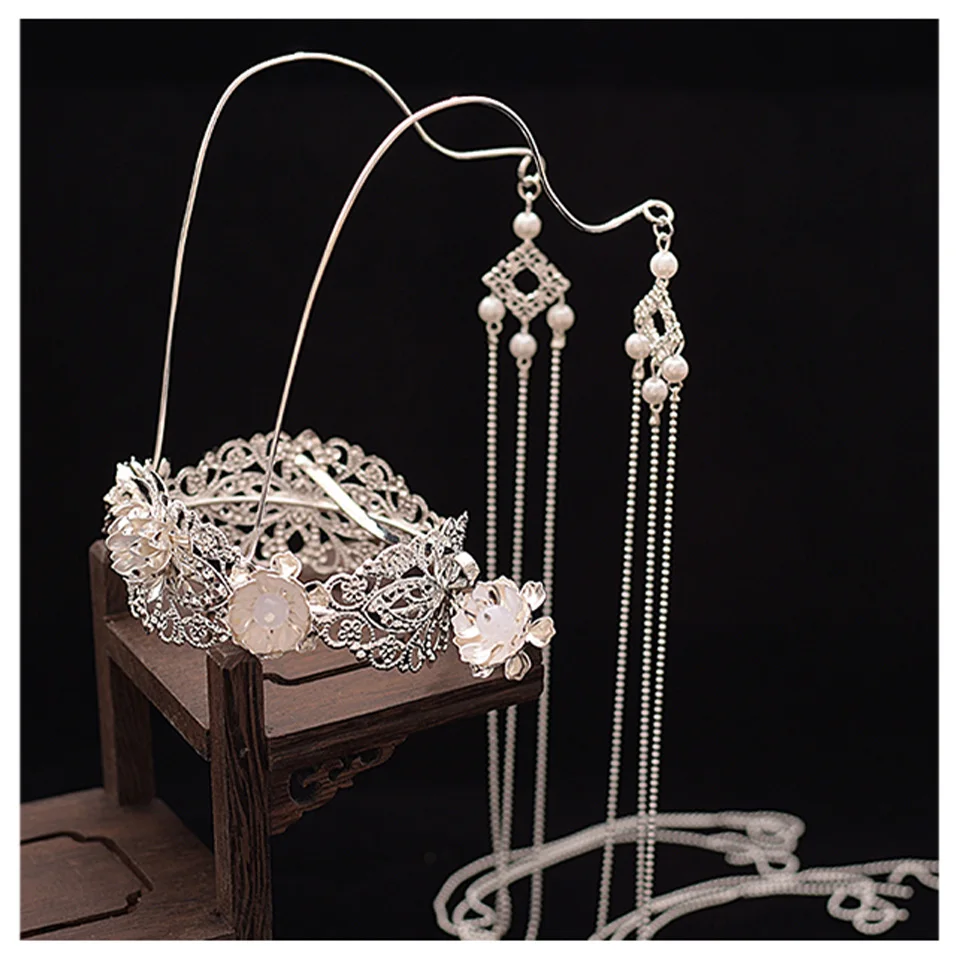 Китайский традиционный старинный кисточкой Корона свадебные диадемы Красивая