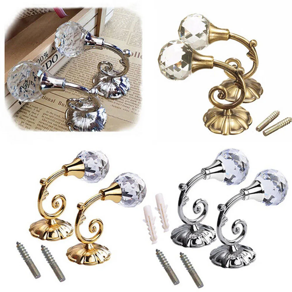 2X большая металлическая Хрустальная занавеска настенный держатель для