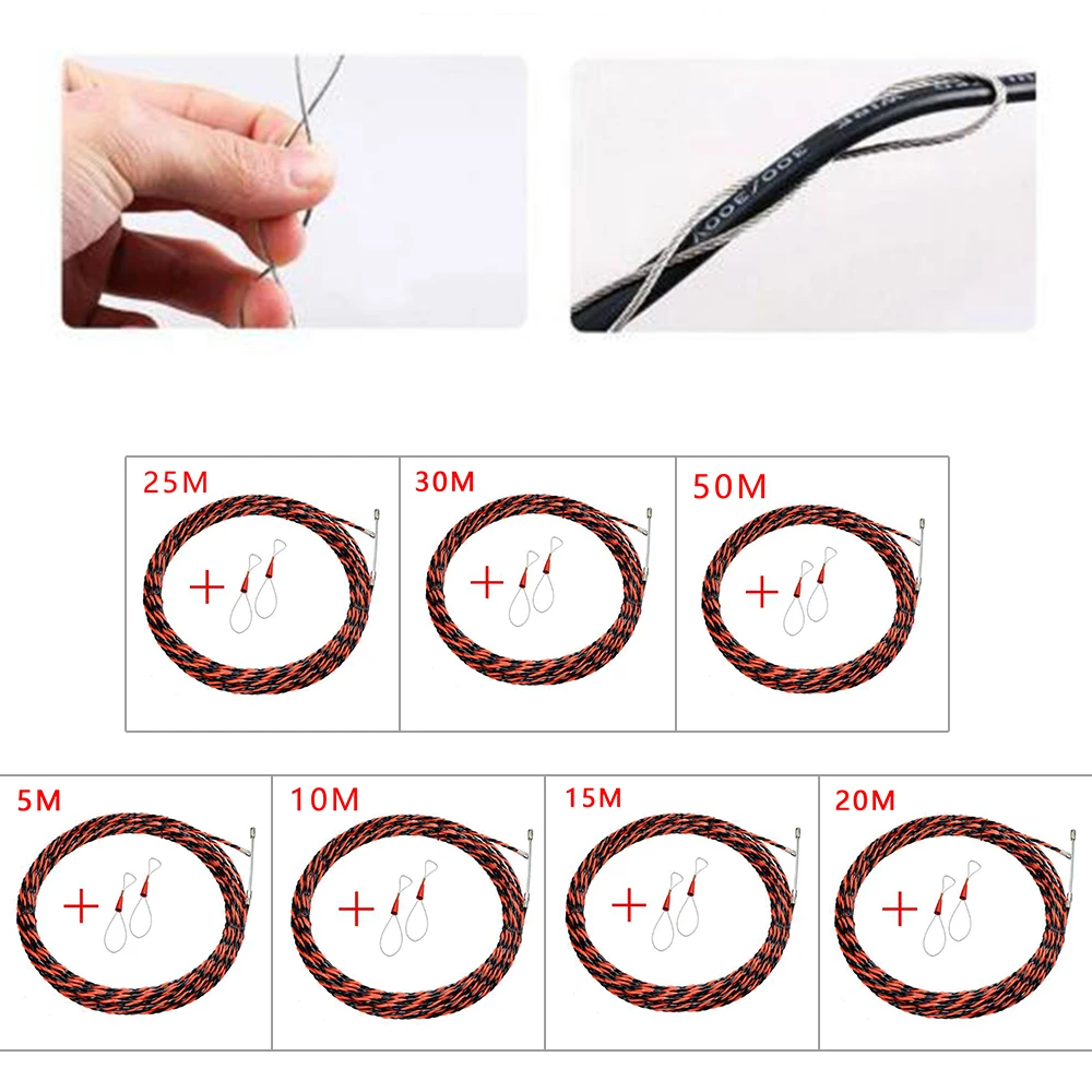 

5-50m Electrician Wire Threading Device Cable Guides Puller Duct Conduit Wiring