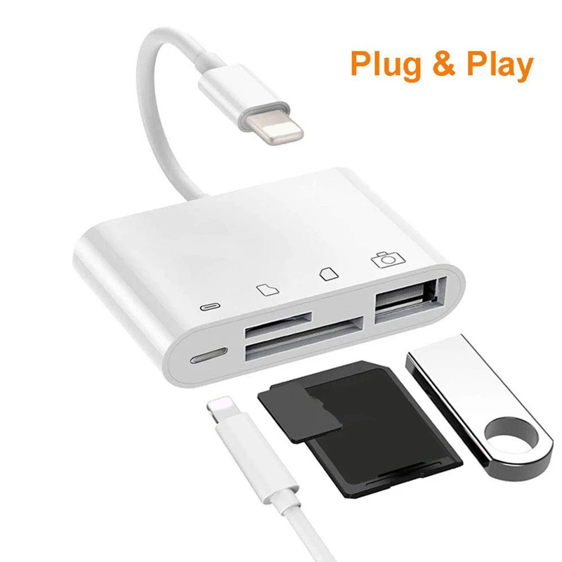 4 в 1 Sd/Tf кард ридер адаптер с Usb 2 0 Otg для Iphone/для Ipad цифровой камеры приложение не