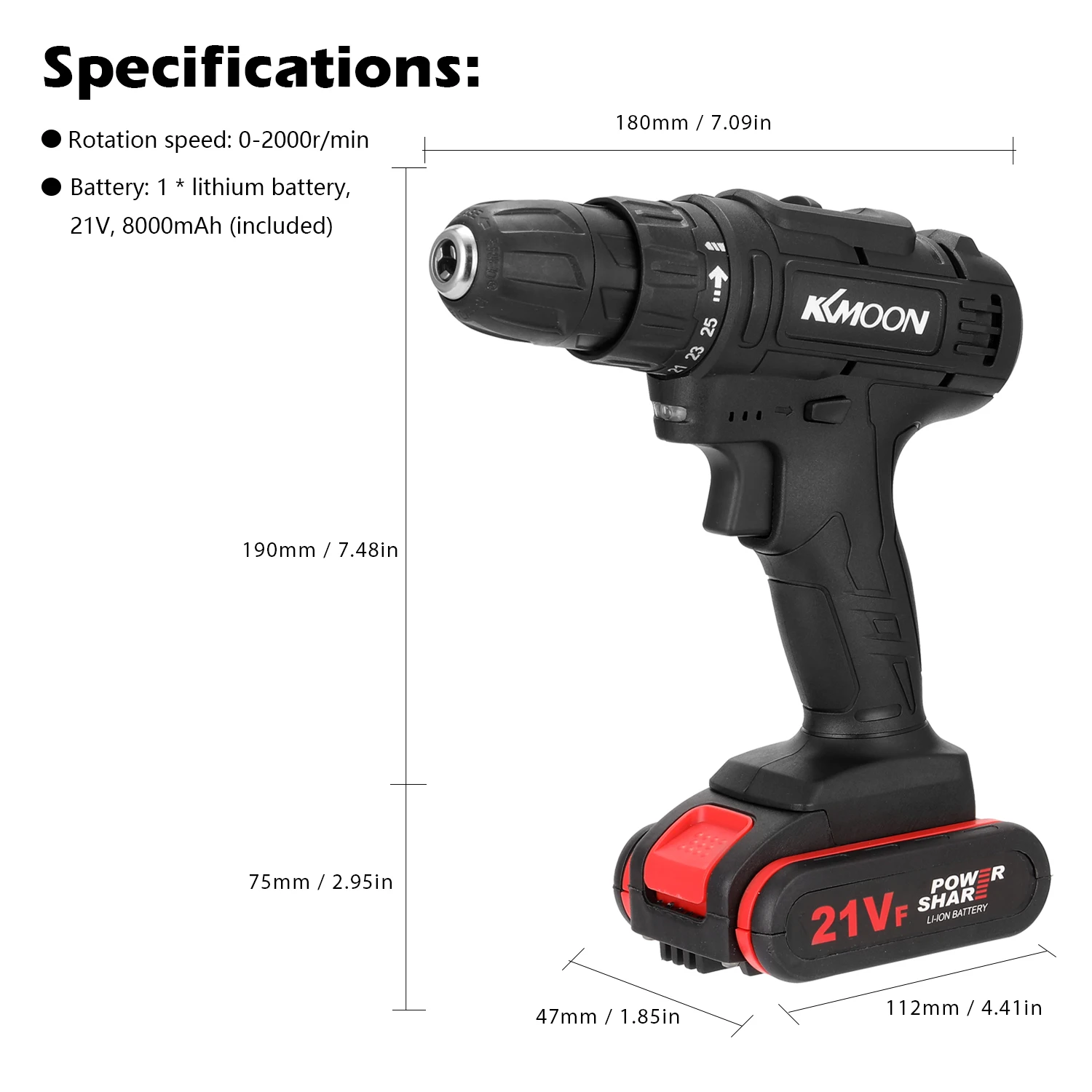 21V Household Electric Drill Multifuctional Screwdriver Mini Rotation Ways Speeds Adjustable Torques | Инструменты