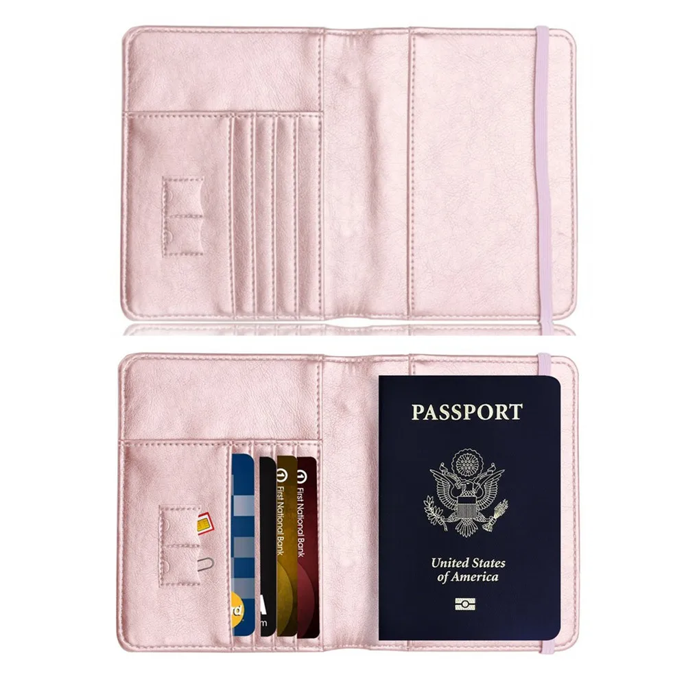 RFID Блокировка паспорта Обложка PU кожаный чехол держатель для США Путешествия