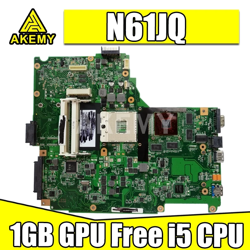 

Материнская плата для ноутбука ASUS N61J N61JA N61JQ N61JA материнская плата для ноутбука, материнская плата W/ 1GB GPU Free i5 CPU