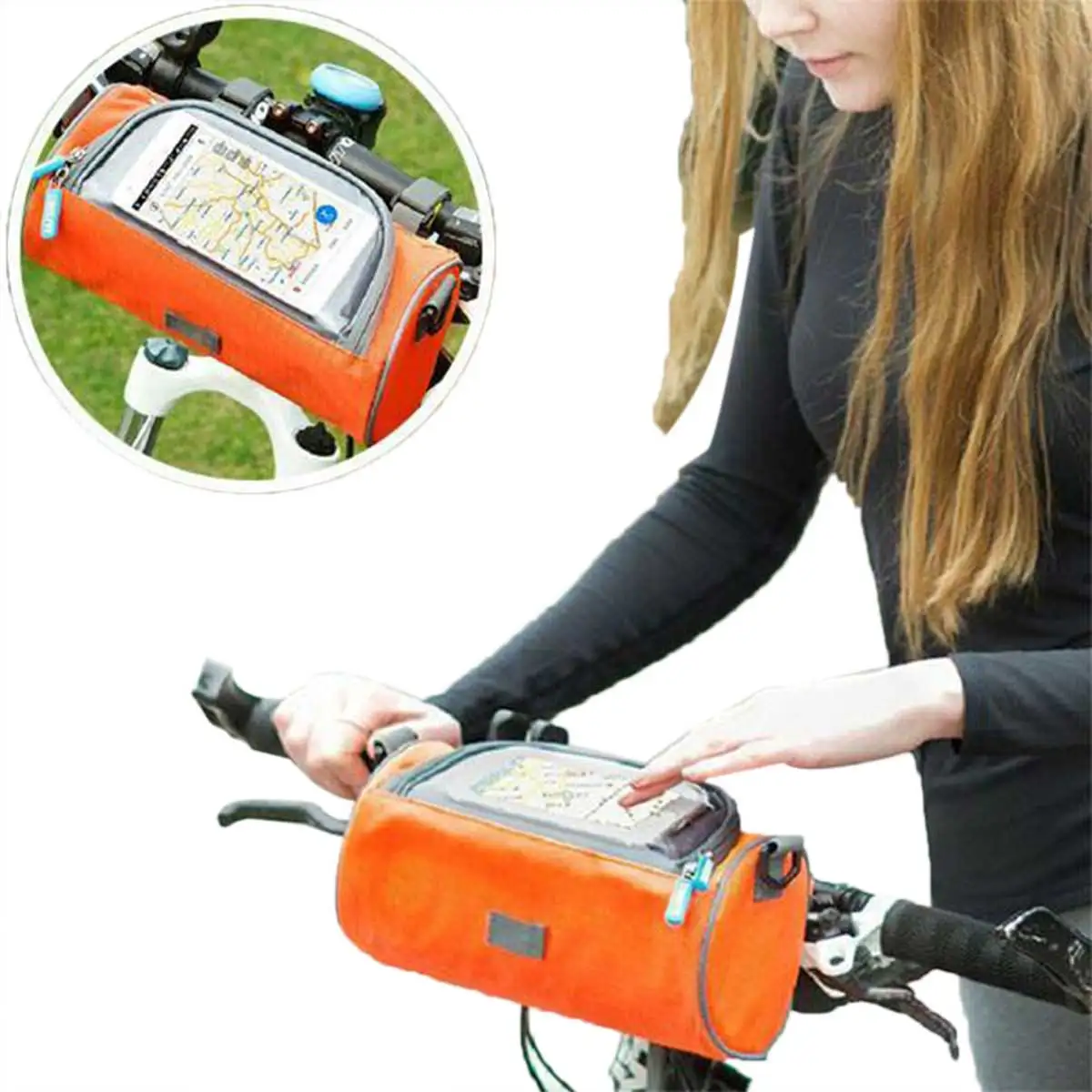 

Велосипедная сумка унисекс, вместительная Водонепроницаемая Фотосумка, однотонная, для сенсорного экрана