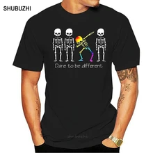 Мужская футболка с рисунком скелета ЛГБТ Хэллоуин для женщин и