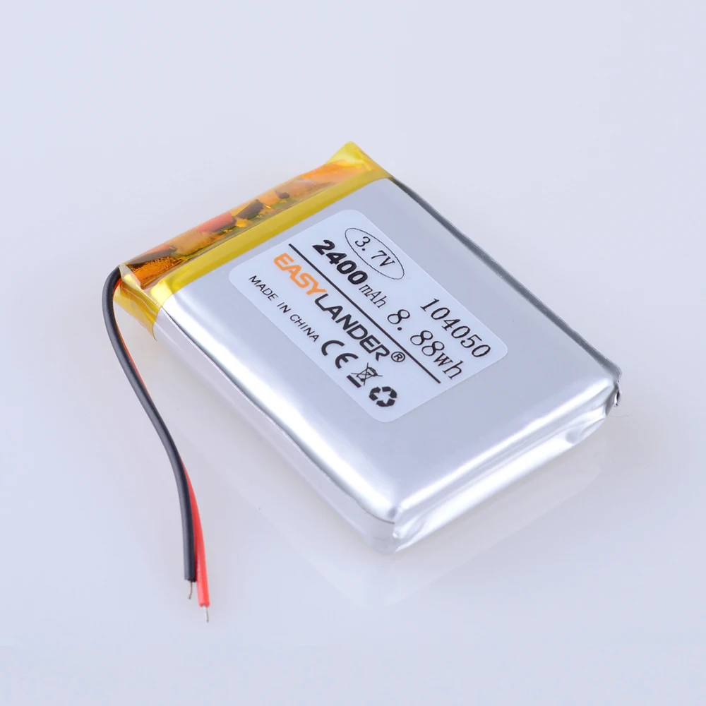 Аккумулятор 2400 мАч 3 7 В Lipo 104050 перезаряжаемый для Dvr GPS MP4 MP5 планшетного ПК