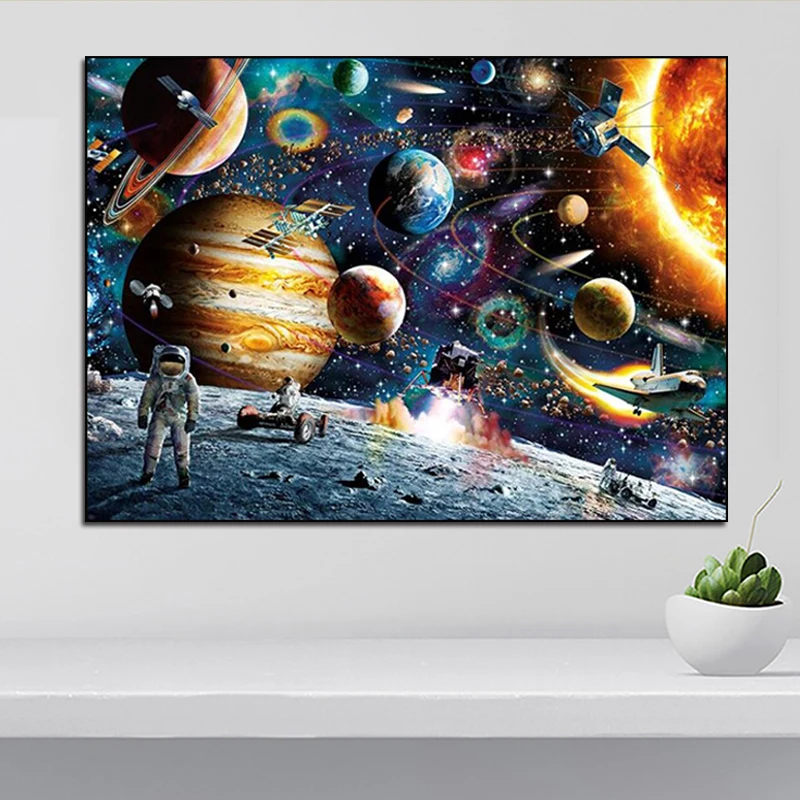 

Diamond Painting Cartoon Planet universe solar system DIY 5D Diamond Embroidery Full Round Drill Diamond Mosaic Cross Stitch