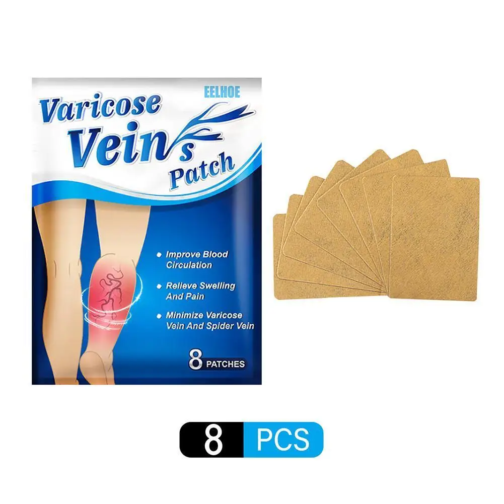 

8Pcs Varicose Veins Patch Phlebitis Vasculitis Treat Sticker Thigh Spider Removal Pain Relief Plaster Remove Vascular Blockage